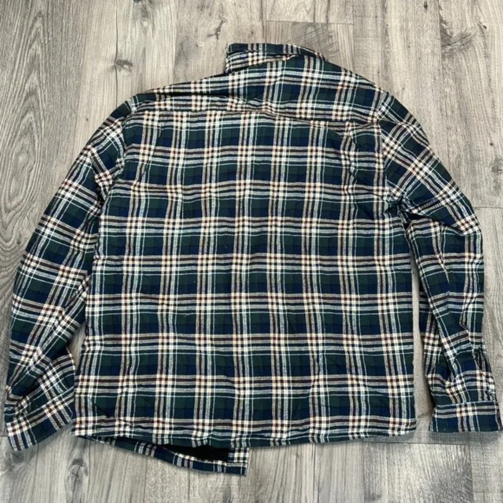 Boston Traders NWT Women's Size XL Oversized Green Plaid Sherpa Lined Shacket - Picture 10 of 10